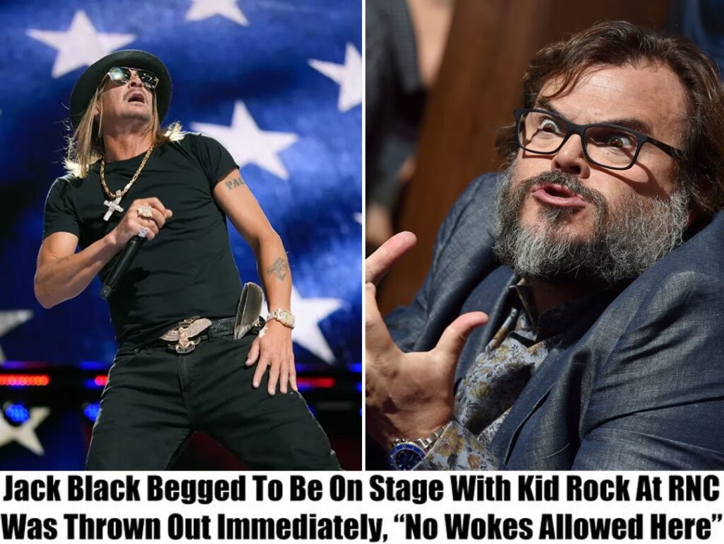 Breaking: Jack Black begged to join Kid Rock on stage at the RNC, but was turned away right away, saying, "No Wokes Allowed Here.”