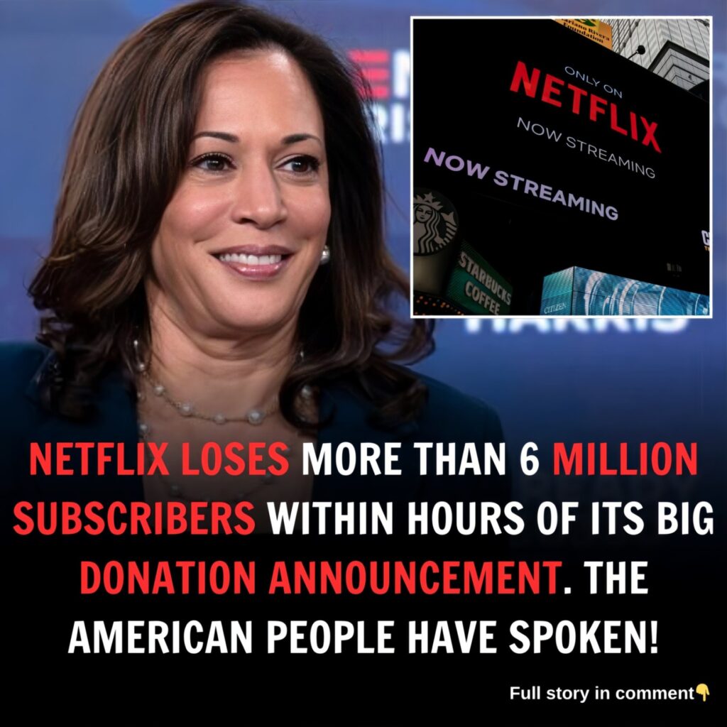 NETFLIX LOSES MORE THAN 6 MILLION SUBSCRIBERS WITHIN HOURS OF ITS BIG DONATION ANNOUNCEMENT. THE AMERICAN PEOPLE HAVE SPOKEN! ..