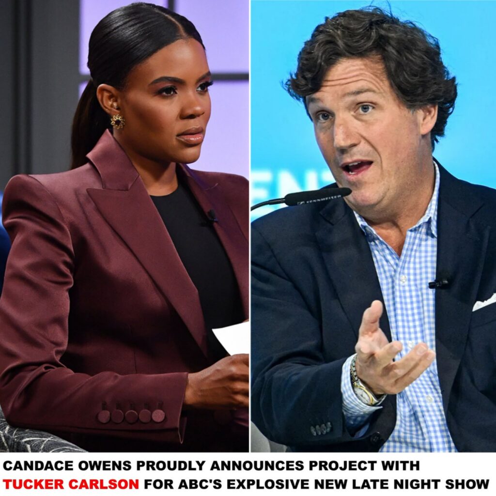 Candace Owens is excited to announce her collaboration with Tucker Carlson on ABC's highly anticipated new late-night show.