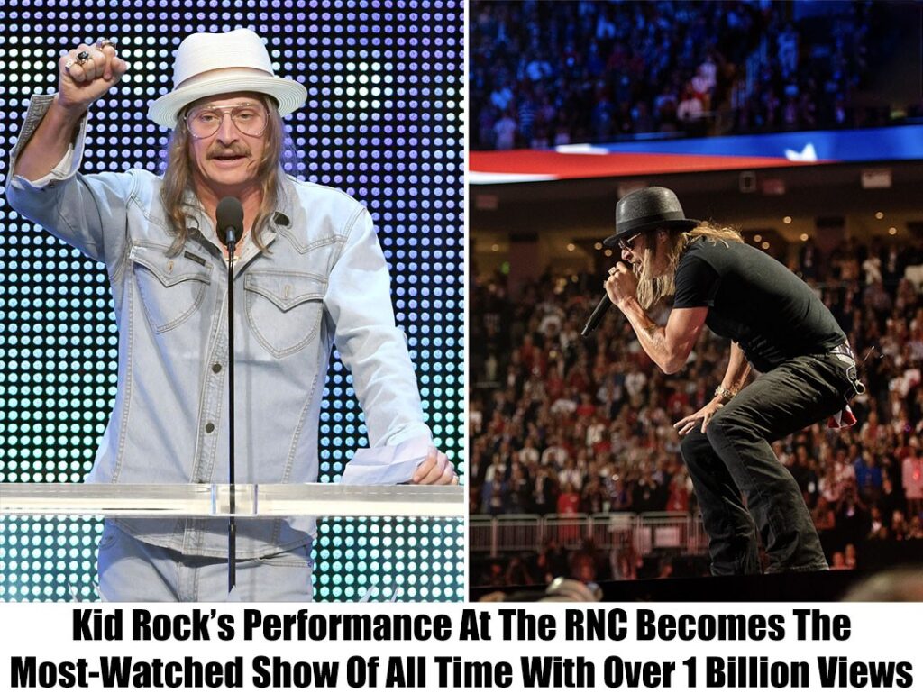 Breaking: With over a billion views, Kid Rock's performance at the Republican National Convention has become the most watched show of all time.